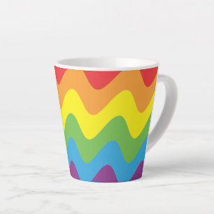 Taza De Café Latte Bandera arcoíris LGBT ondea