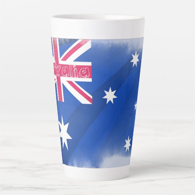 Taza De Café Latte Bandera artística de Australia (Anverso)