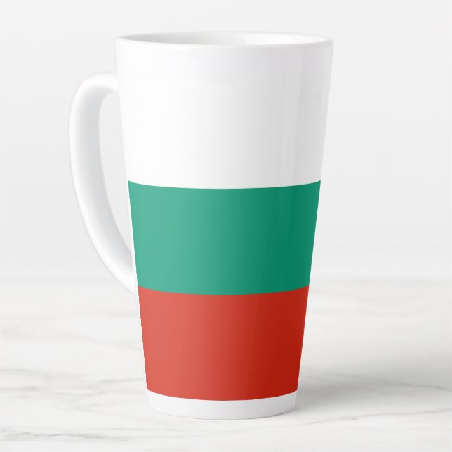 Taza De Café Latte Bandera búlgara patriótica (Ángulo izquierdo)