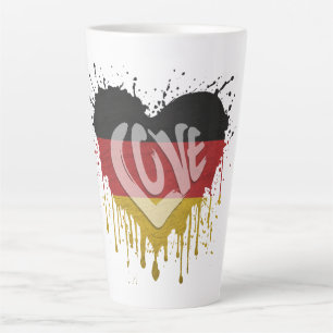 Taza De Café Latte Bandera de Alemania del amor
