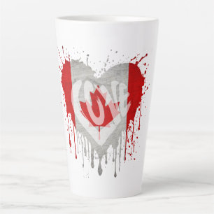 Taza De Café Latte Bandera de amor Canadá