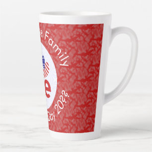 Taza De Café Latte Bandera de AMOR roja de Estados Unidos personaliza