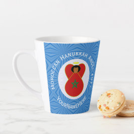 Taza De Café Latte Bandera de Angel Hanukkah marroquí personalizada