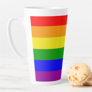 Taza De Café Latte Bandera de Arcoíris Clásica y Elegante