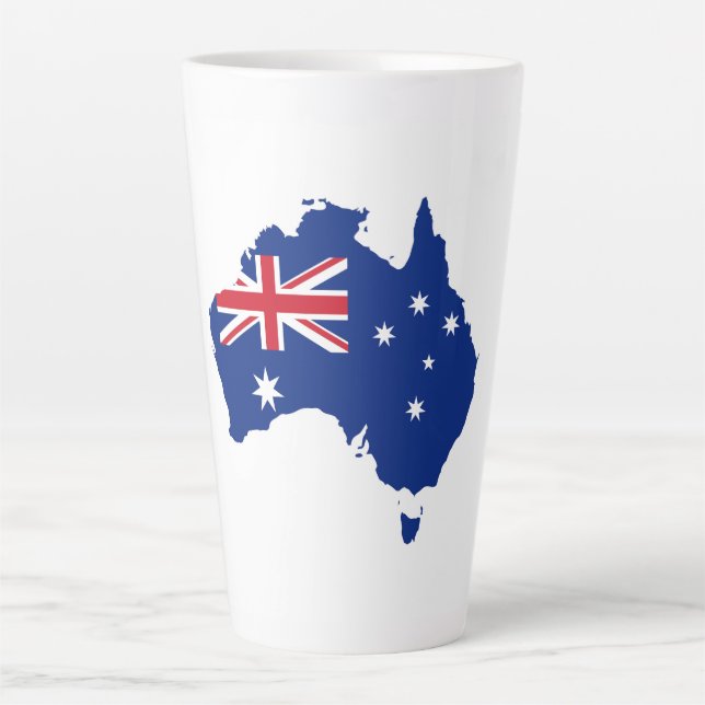 Taza De Café Latte Bandera de Australia (Anverso)