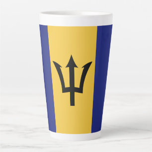 Taza De Café Latte Bandera de Barbados