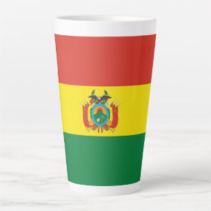 Taza De Café Latte Bandera de Bolivia Patriótica Latte Mug
