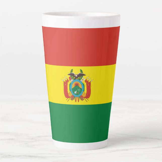 Taza De Café Latte Bandera de Bolivia Patriótica Latte Mug (Anverso)