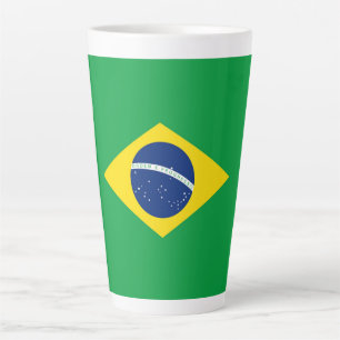 Taza De Café Latte Bandera de Brasil
