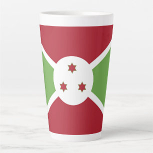 Taza De Café Latte Bandera de Burundi