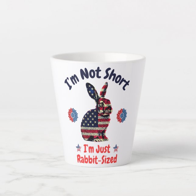 Taza De Café Latte Bandera de conejo América (Anverso)