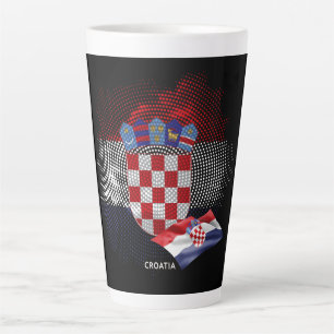 Taza De Café Latte Bandera de Croacia