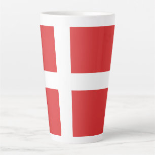 Taza De Café Latte Bandera de Dinamarca