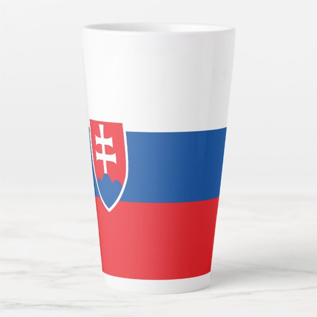 Taza De Café Latte Bandera de Eslovaquia (Anverso)