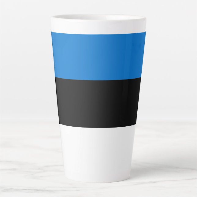 Taza De Café Latte Bandera de Estonia (Anverso)