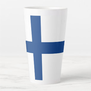 Taza De Café Latte Bandera de Finlandia
