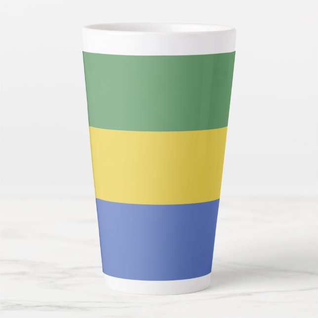 Taza De Café Latte Bandera de Gabón (Anverso)