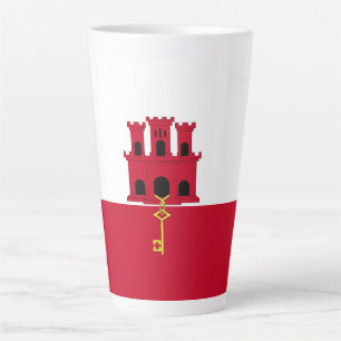 Taza De Café Latte Bandera de Gibraltar