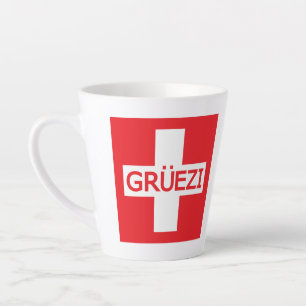 Taza De Café Latte Bandera de Gruezi Suiza