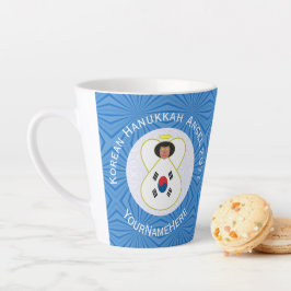Taza De Café Latte Bandera de Hanukkah del ángel surcoreano personali
