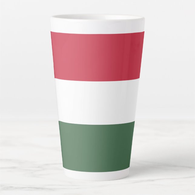 Taza De Café Latte Bandera de Hungría (Anverso)
