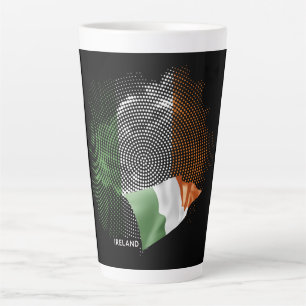 Taza De Café Latte bandera de Irlanda