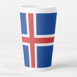 Taza De Café Latte Bandera de Islandia