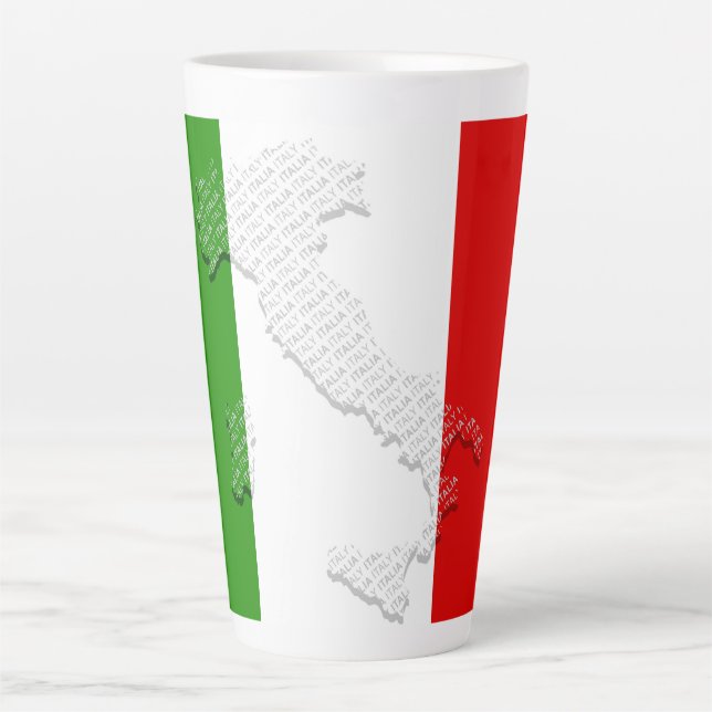 Taza De Café Latte Bandera de Italia (Anverso)