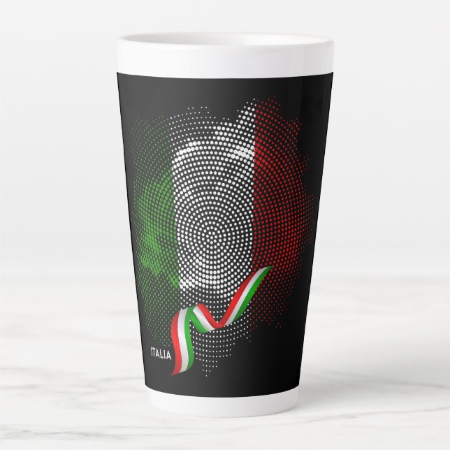 Taza De Café Latte Bandera de Italia (Anverso)