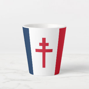 Taza De Café Latte Bandera de la Francia Libre