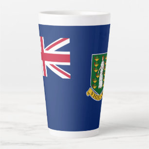 Taza De Café Latte Bandera de las Islas Vírgenes Británicas
