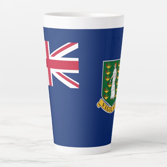 Taza De Café Latte Bandera de las Islas Vírgenes Británicas (Anverso)