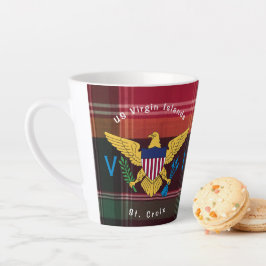 Taza De Café Latte Bandera de las Islas Vírgenes de Estados Unidos Sa