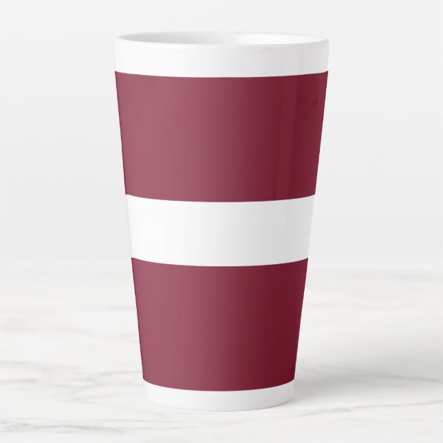 Taza De Café Latte Bandera de Letonia (Anverso)