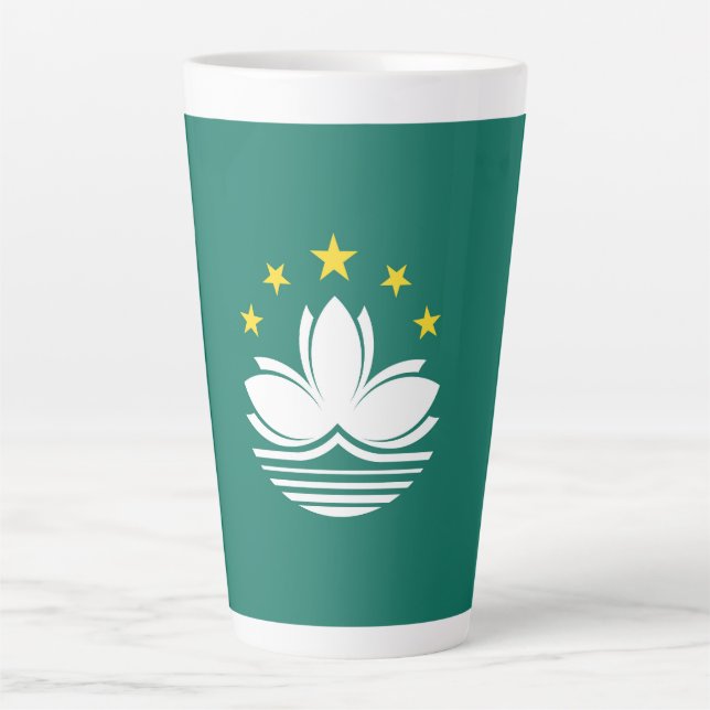Taza De Café Latte Bandera de Macao (Anverso)
