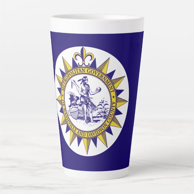 Taza De Café Latte Bandera de Nashville, Tennessee Latte Mug (Anverso)