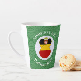 Taza De Café Latte Bandera de Navidad Personalizada de Ángel Alemán