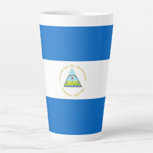 Taza De Café Latte Bandera de Nicaragua