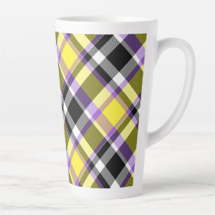Taza De Café Latte Bandera de Orgullo a Cuadros Eclectic Boho No Bina