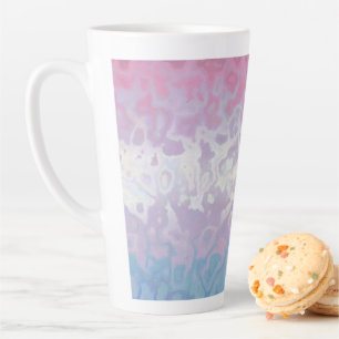 Taza De Café Latte Bandera de orgullo Bigender Groovy Ripply Excéntri