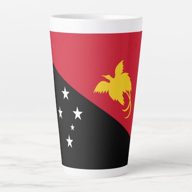 Taza De Café Latte Bandera de Papúa Nueva Guinea (Anverso)