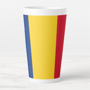 Taza De Café Latte Bandera de Rumania