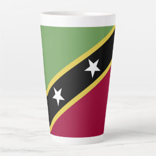 Taza De Café Latte Bandera de Saint Kitts y Nevis