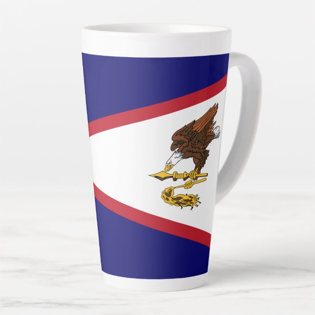 Taza De Café Latte Bandera de Samoa Americana (Ángulo derecho)