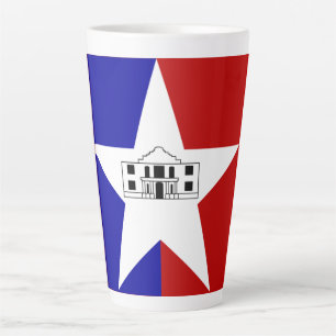 Taza De Café Latte Bandera de San Antonio, Texas Latte Mug