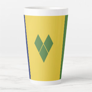 Taza De Café Latte Bandera de San Vicente y las Granadinas
