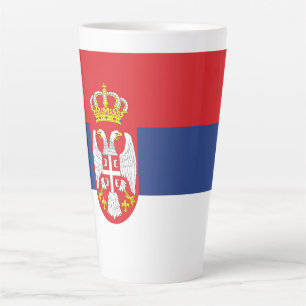 Taza De Café Latte Bandera de Serbia