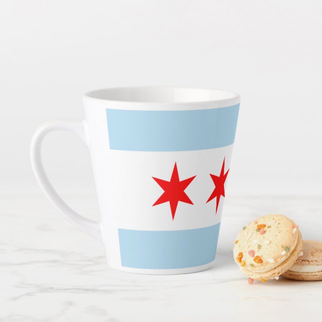 Taza De Café Latte Bandera de Souvenir Chicago (In situ)
