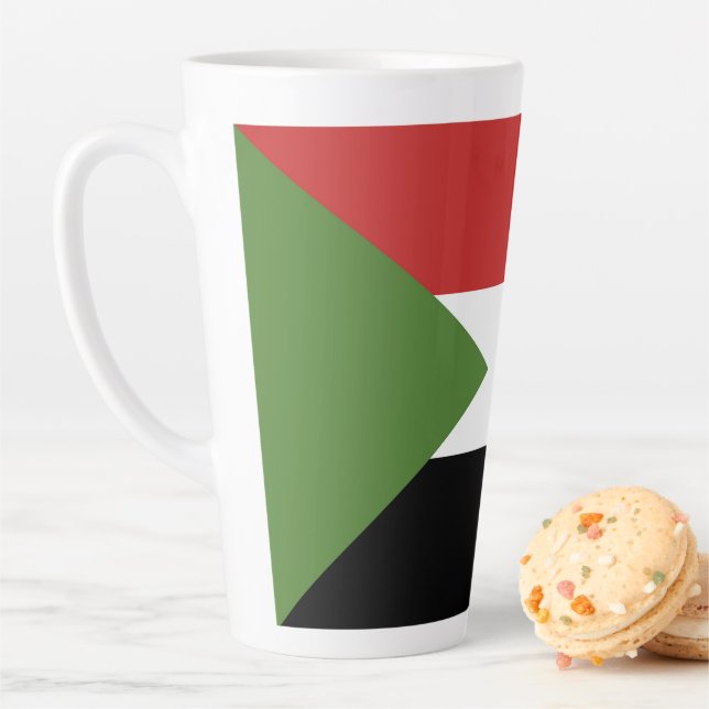 Taza De Café Latte Bandera de Sudán (In situ)