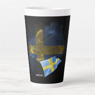 Taza De Café Latte bandera de Suecia